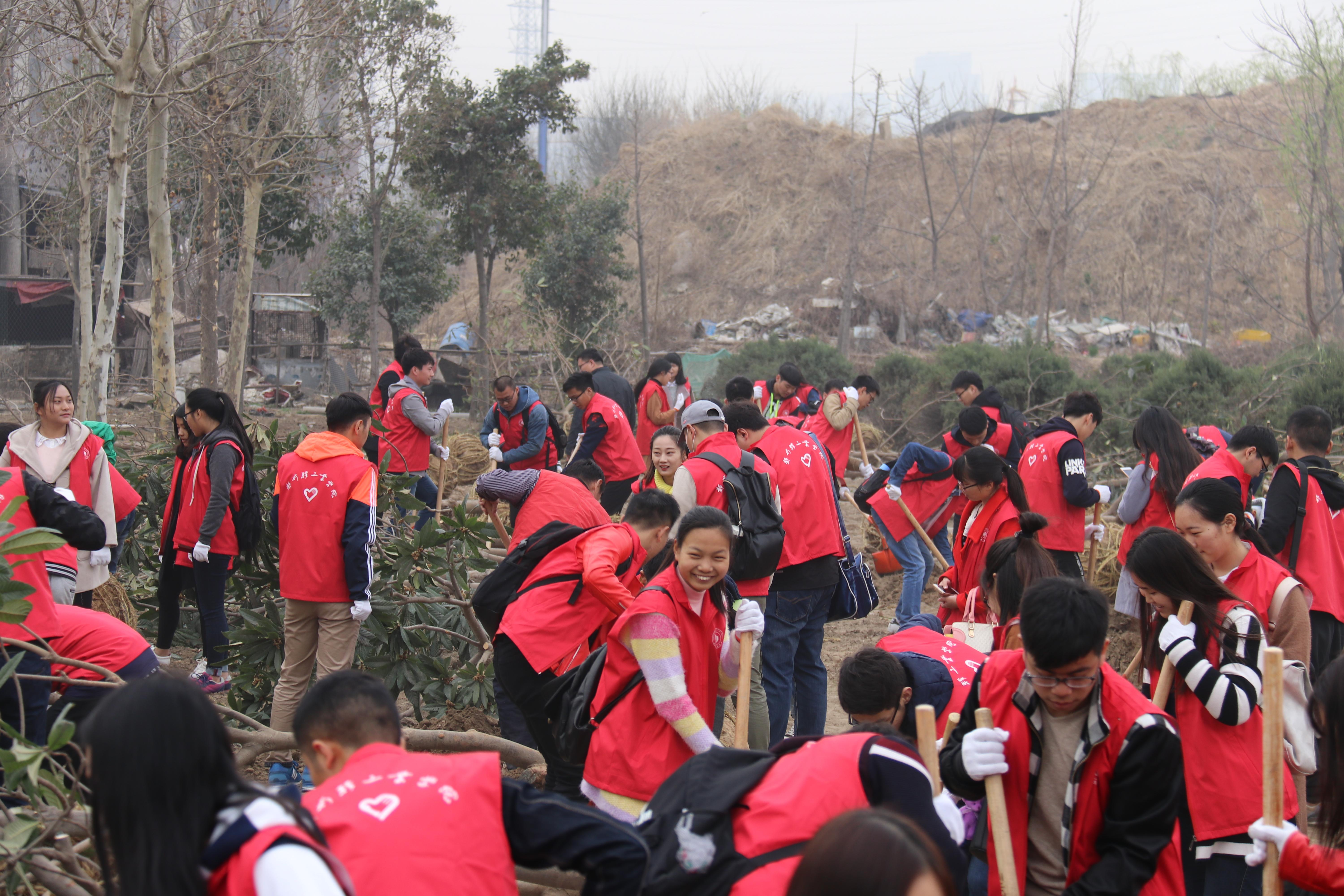 热火朝天的志愿场面